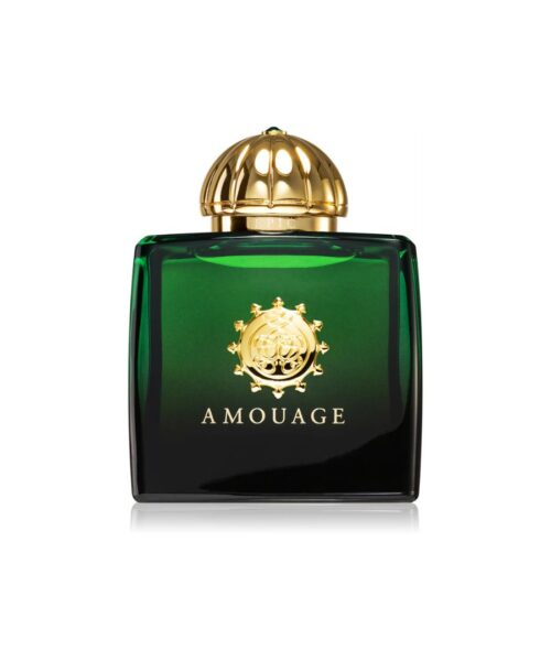 Perfumy arabskie Amouage Epic w zielonym flakonie ze złotą zakrętką.