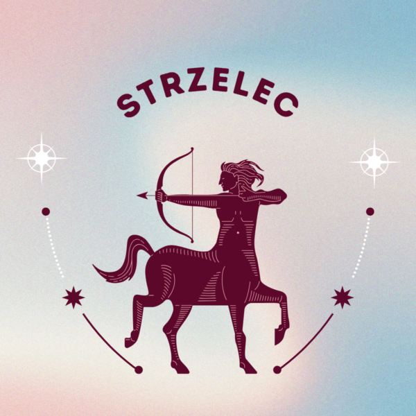 Ilustracja przedstawiająca horoskop 2025 dla zodiakalnego Strzelca