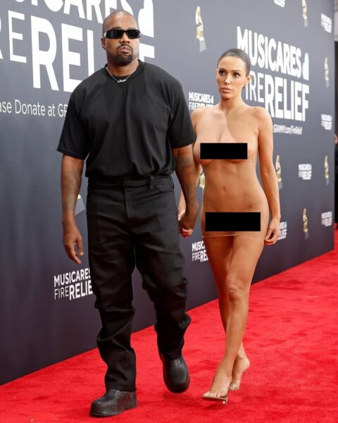 Censori podczas Grammy 2025 wraz ze swoim mężem Kanye Westem.