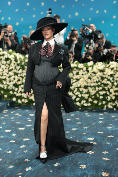 Rihanna poses during the Met Gala, an annual fundraising gala held for the benefit of the Metropolitan Museum of Art's Costume Institute with this year's theme 'Superfine: Tailoring Black Style,' in New York City, New York, U.S., May 5, 2025.,Image: 995518651, License: Rights-managed, Restrictions: , Model Release: no, Credit line: Mario Anzuoni / Reuters /