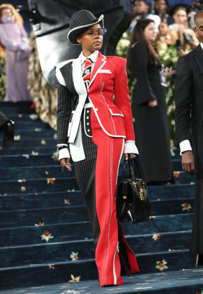 Janelle Monae poses during the Met Gala, an annual fundraising gala held for the benefit of the Metropolitan Museum of Art's Costume Institute with this year's theme 'Superfine: Tailoring Black Style,' in New York City, New York, U.S., May 5, 2025.,Image: 995533883, License: Rights-managed, Restrictions: , Model Release: no, Credit line: Mario Anzuoni / Reuters /