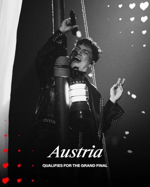 Reprezentant Austrii JJ podczas eurowizyjnego występu.